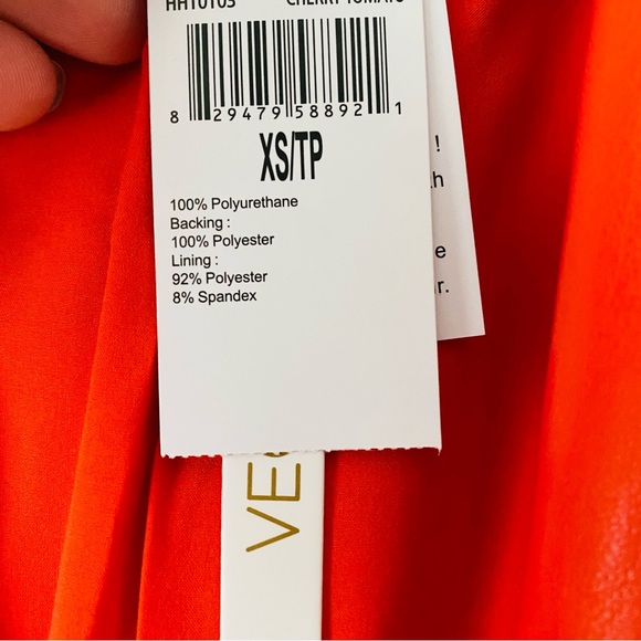 House of Harlow orange faux leather blazer jacket oversized NWT XS and small - Picture 7 of 10